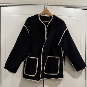 Black Jacket with White Trim